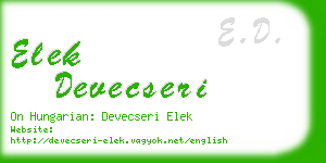 elek devecseri business card